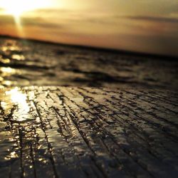 Scenic view of sea at sunset