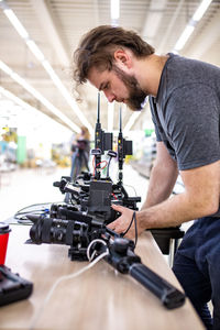 Young man working