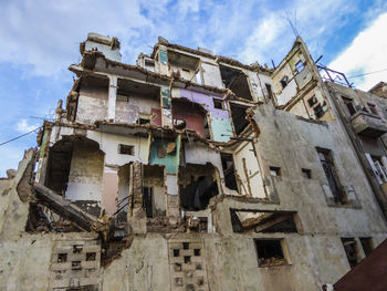 Low angle view of abandoned building