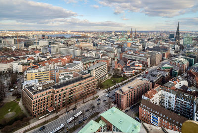 High angle view of cityscape