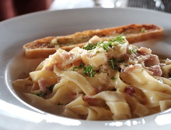 Close-up of pasta in plate