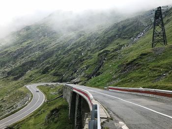 High angle view of road on mountain