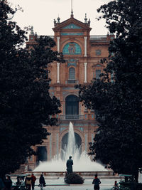 Group of people in front of building