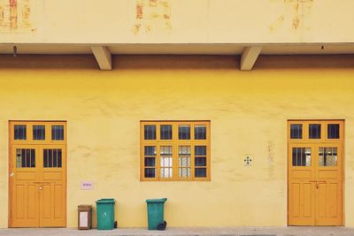 Low angle view of yellow building