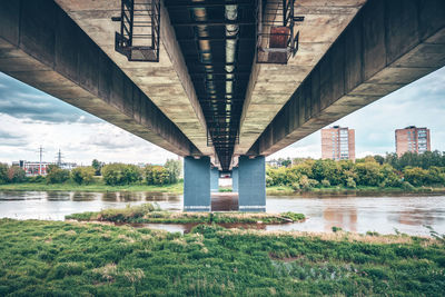 Bridge over river against sky