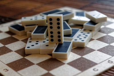 Close-up of chess board