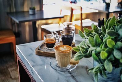 Close-up of beer on table