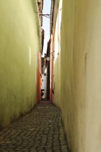 Narrow alley along buildings