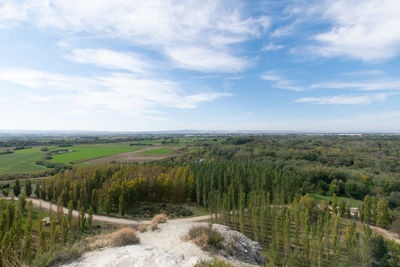 Scenic view of land against sky