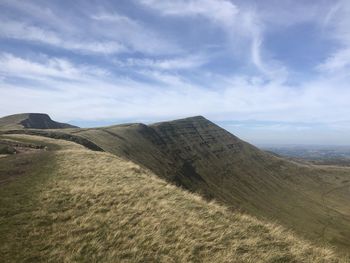 Scenic view of arid landscape against sky