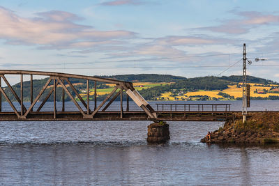 Bridge over river against sky