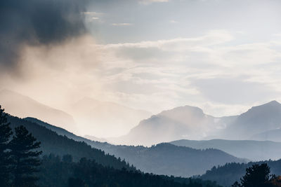 Scenic view of mountains against sky