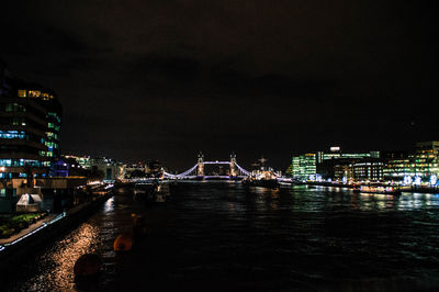 Illuminated cityscape at night