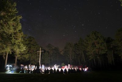 People enjoying at night