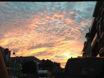 Buildings at sunset