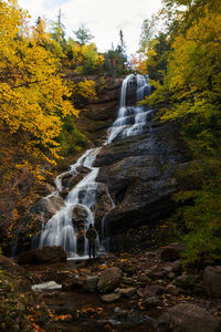 Scenic view of waterfall