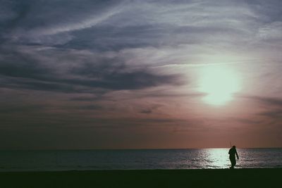 Scenic view of sea at sunset