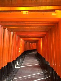 View of empty corridor in temple