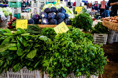 Vegetables for sale in market