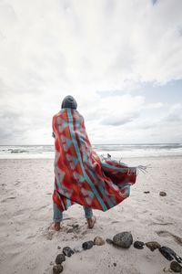 Rear view of person on beach