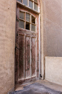 Closed door of old building