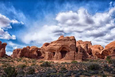 Old ruins against cloudy sky