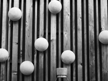 Directly above shot of balls on wood