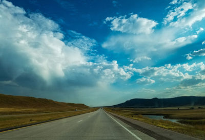 Empty road against sky