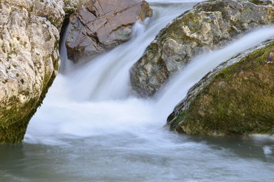 Scenic view of waterfall