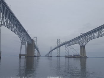 Suspension bridge over sea