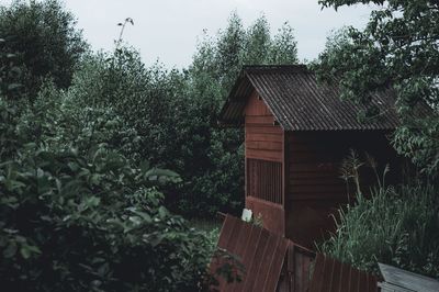 Built structure against trees