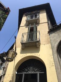 Low angle view of building against clear sky