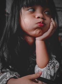 Close-up of young woman