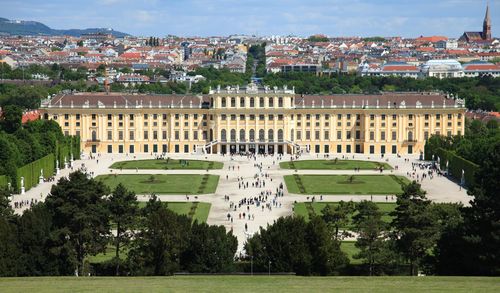 High angle view of schonbrunn palace in city