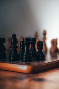 Close-up of chess pieces