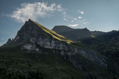 Scenic view of rocky mountains against sky