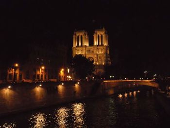 Illuminated city at night