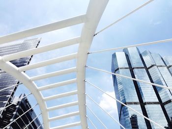 Low angle view of modern building against sky