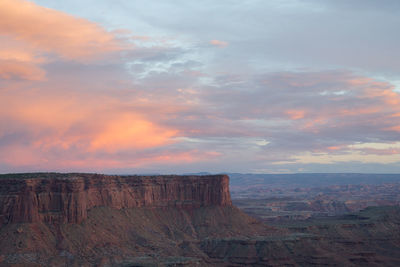 Scenic view of landscape against cloudy sky