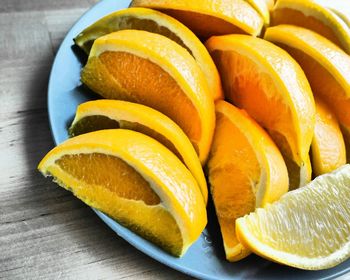 Close-up of fruit on plate