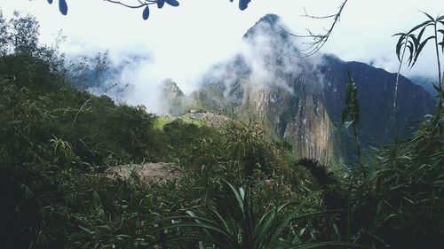 Scenic view of mountains against sky