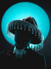 Facekini with rhinestone hat