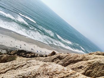 Scenic view of beach against sky