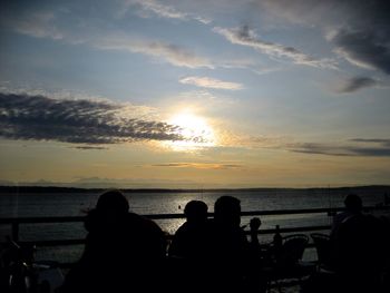 Scenic view of sea at sunset