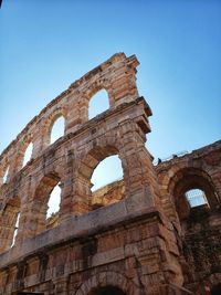 Low angle view of old ruin