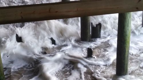 Close-up of frozen water