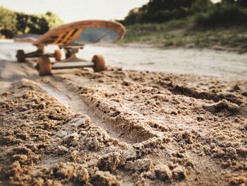 Surface level of sandy beach