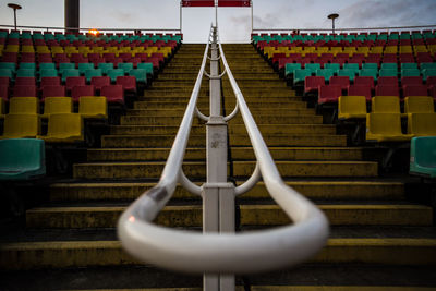 Row of empty staircase