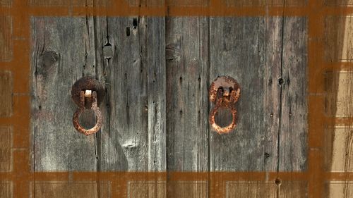 Close-up of old wooden door