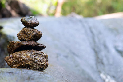 Close-up of stones on rock